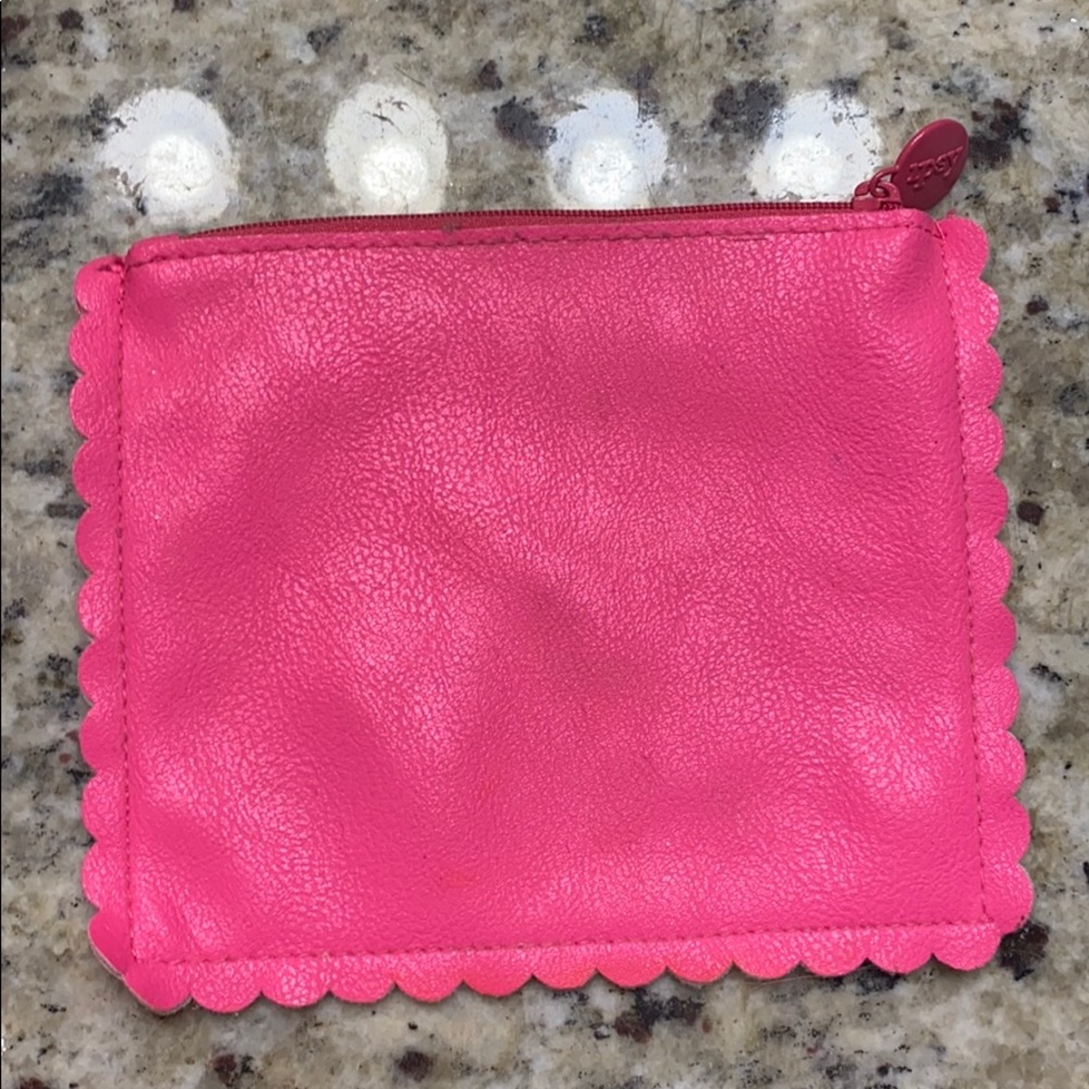 Hot pink makeup bag